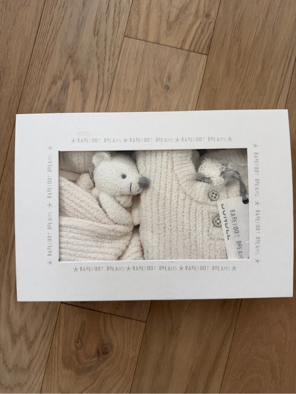 Barefoot Dreams Cream CozyChic Baby Pajama & Plush Gift Set